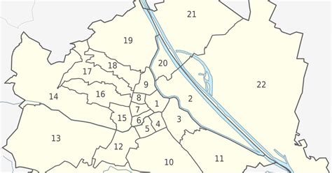 Map of Vienna boroughs / districts and neighborhoods