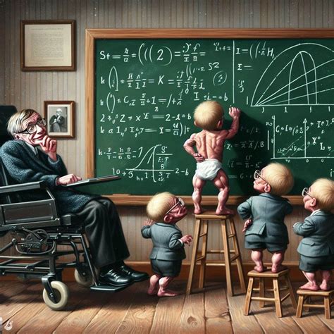 Stephen Hawking Watching Midgets Solving Complex Equations On A Too