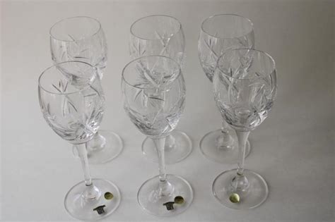 Sklo Bohemia Crystal Stemware Unused Set Water Goblets Or Wine Glasses