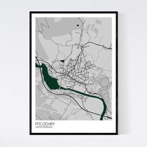 Pitlochry, Scotland Map Art Print Many Styles 350gsm Art Quality Paper ...