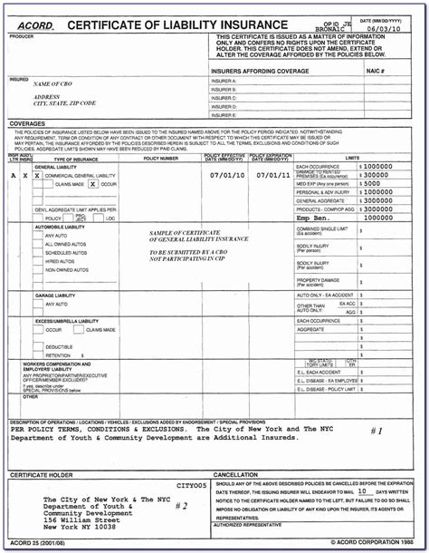 Coi Free Printable Pdf Blank Certificate Of Insurance Form Printable