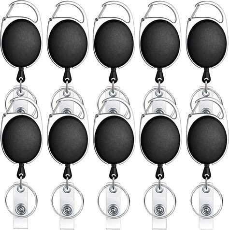 10 Pezzi Clip A Bobina Retrattile Bobina Clip ID Badge Porta Badge Con