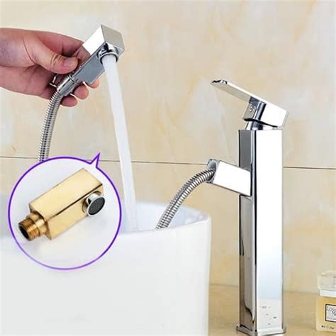 Basin Faucets Pull Out Bathroom Sink Crane Stainless Steel Sink WC Mixer Taps Hot And Cold Deck