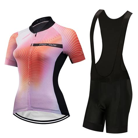 Conjunto de camisa de ciclismo das mulheres 2022 verão bib manga curta