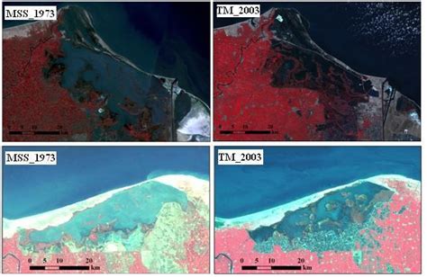 False Color Composites Of The Lake Manzala Showing The Water Body In