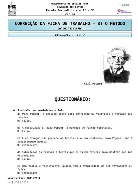 Doc Correc O Da Ficha De Trabalho Sobre O M Todo De Conjecturas E