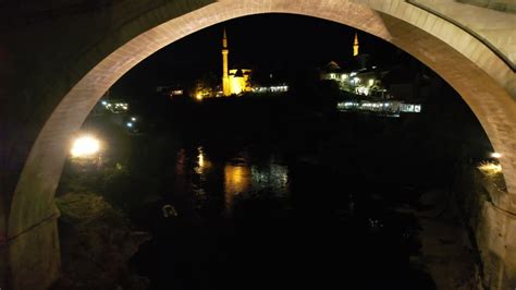 Premium stock video - Night mostar bridge