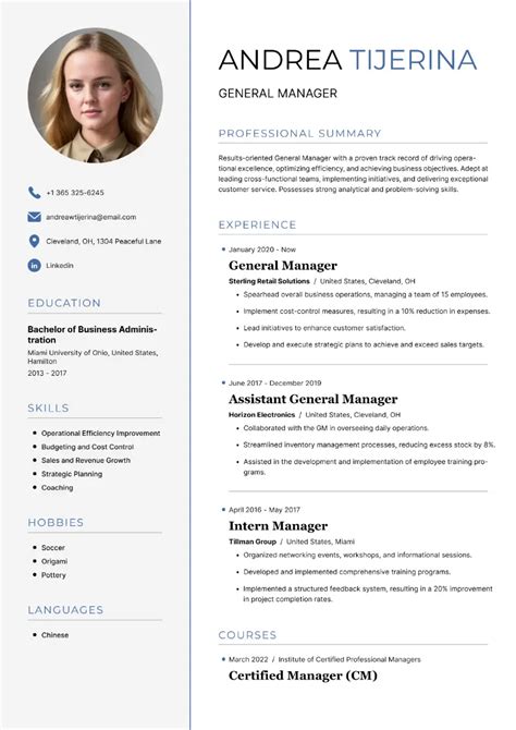 General Manager Resume Examples and Guides