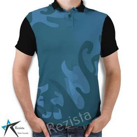 Sky Blue Polyester Collar Sublimation T Shirt At Rs 400 Piece In