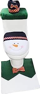 1 Set Snowman Toilet Seat Cover And Rug Bathroom Set Christmas