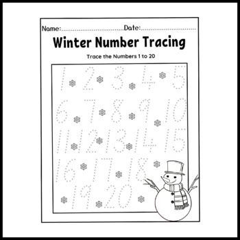 Winter Number Tracing Printable Winter Worksheets By New Designs For