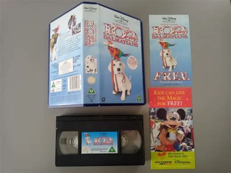 Disney Dalmatians Live Action Vhs Video With Rare Leaflets