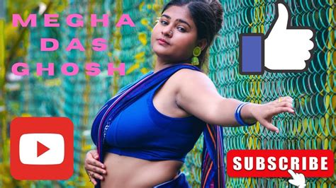 MEGHA DAS GHOSH SIZZLING IN BLUE SAREE SWEATY LOOKS IN SAREE FASHION