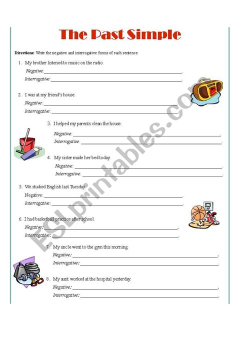 The Past Simple Negative And Interrogative Forms Esl Worksheet By Grmstrj