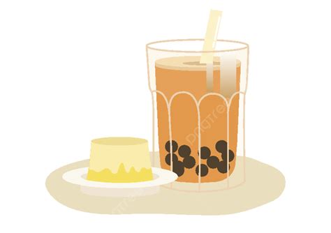 Gambar Material Ilustrasi Minuman Teh Susu Mutiara Teh Gelembung Teh