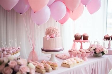 Premium Photo A Table Topped With A Cake And Lots Of Cupcakes