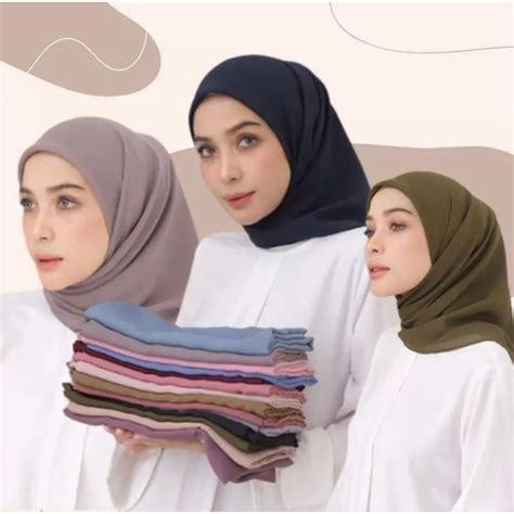 Jual Bella Square Premium Lengkap Warna Hijab Segi Empat Polos Jahit