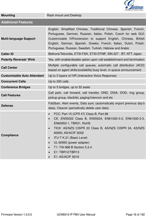 Grandstream Networks UCM6510 IP PBX User Manual