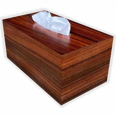 Tissue Box Cover Black Thermal Oak Wood Veneer Rectangular Regular