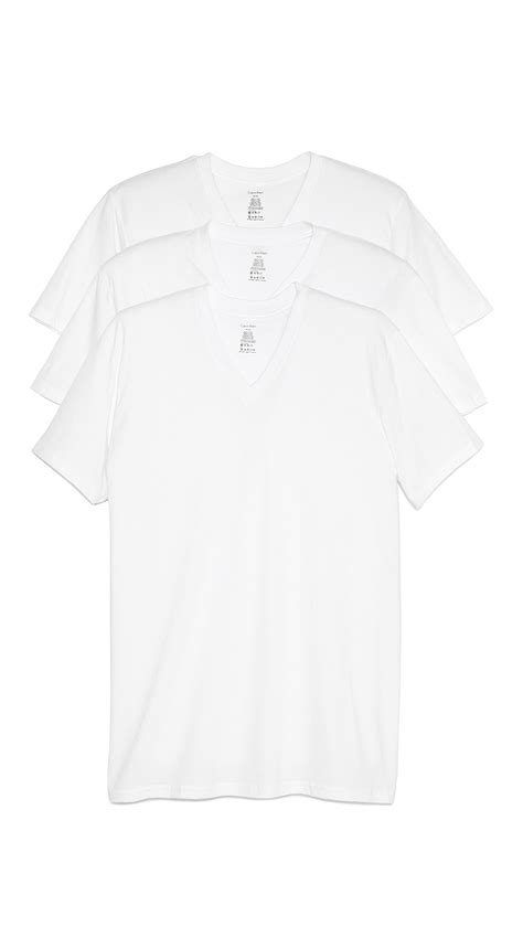 Lyst Calvin Klein V Neck Tshirt 3 Pack In White For Men