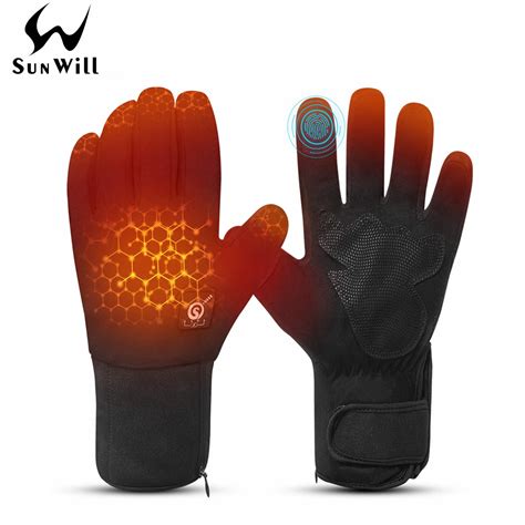 Sunwill Black Heated Thin Gloves Unisex 74v 2200mah Rechargeable Warm