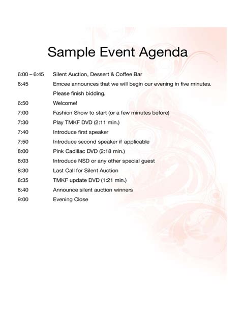 Event Agenda Template - 2 Free Templates in PDF, Word, Excel Download