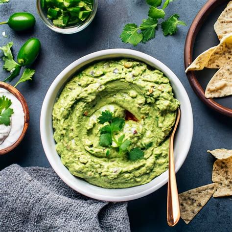 Premium Ai Image A Bowl Of Creamy Guacamole Made From Ripe Avocados