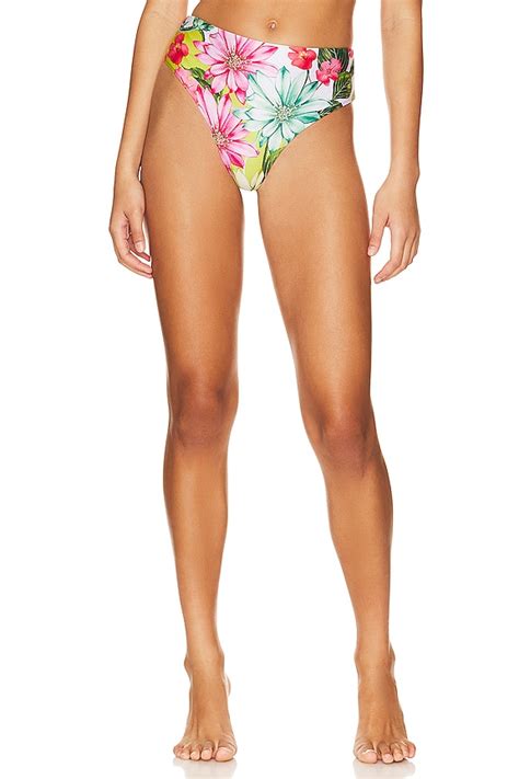 Agua Bendita X Revolve Penelope Bikini Bottom In Conga White Floral