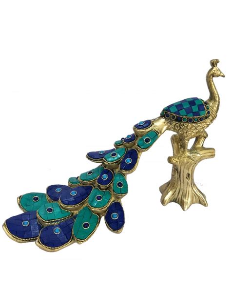 Brass Standing Peacock Statue Wecomart Buy Authentic Indian