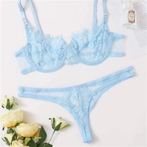 Intimates Sleepwear Brand New Baby Blue Lingerie Set Poshmark