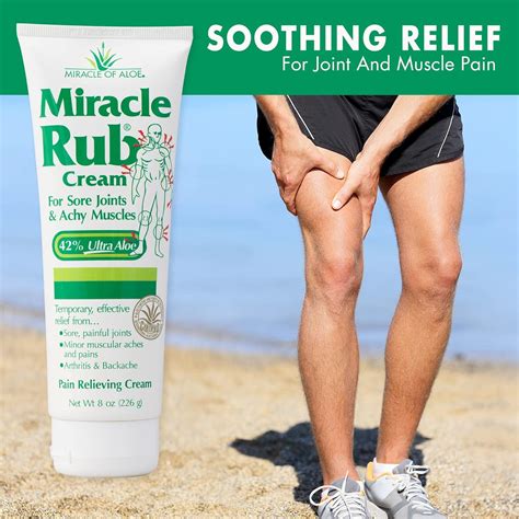 Miracle Rub Pain Relieving Cream with 42% Aloe - 8 oz Tube | Fast
