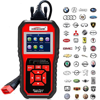 Konnwei Kw Obd Scanner Fault Code Reader Obdii Eobd Auto Diagnostic