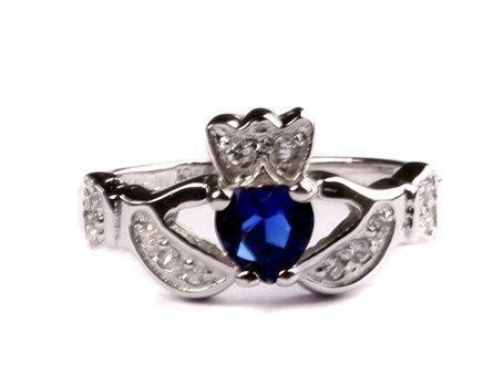 Birthstone Claddagh Ring With Crystal Hands Claddaghrings