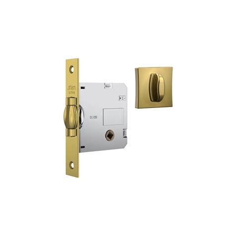 Fechadura Rolete Banheiro Wc Pivotante Stam 1025 Quadrada Dourada Gold