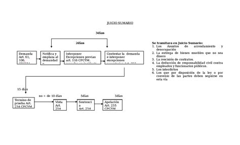 Juicio Sumario Esquema Demanda Art 61 106 Cpcym Juicio Sumario