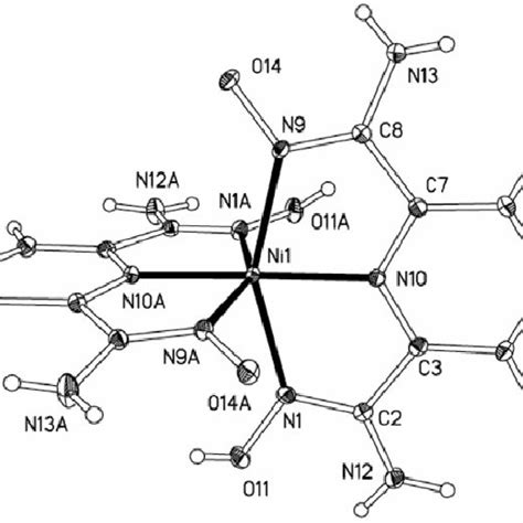 Crystal Structure Of Ni Hl H O Showing The Atomic Numbering