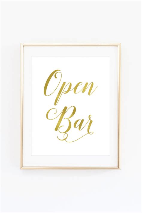 Open Bar Sign – Chicfetti