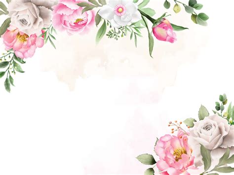 Download Watercolor Floral Frame With Pink And White Flowers | Wallpapers.com