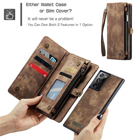 CaseMe Samsung Galaxy Note 20 Ultra Wallet Case with Wrist Strap Coffee