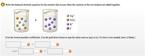 Solved Write The Balanced Formula Equation For The Reaction That