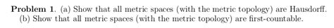 Solved Problem 1. (a) Show that all metric spaces (with the | Chegg.com