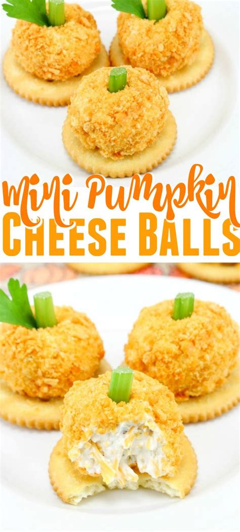 Festive Mini Pumpkin Cheese Balls For Holiday Parties