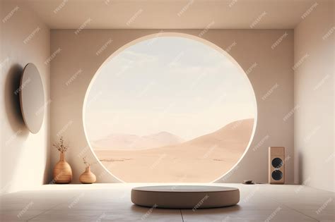 Premium AI Image | A room with a minimalist wall mounted sound system