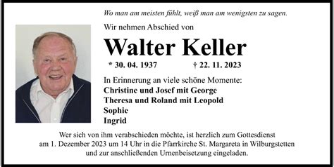 Traueranzeigen Von Walter Keller Augsburger Allgemeine Zeitung