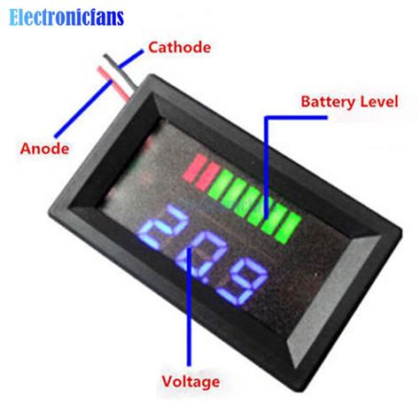 V Lead Acid Battery Indicator Battery Capacity Led Blue Tester