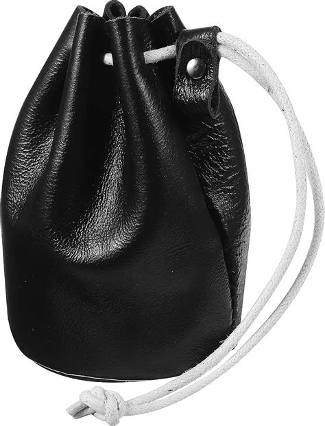 Amazon CALLARON Leather Drawstring Pouch Leather Pouch Black Coin