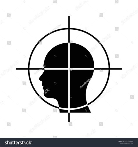 Crosshair Human Head Icon Aimed Head เวกเตอร์สต็อก ปลอดค่าลิขสิทธิ์