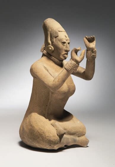 120 Maya Seated Female Figure Jaina Late Classic Ca A D 550 950