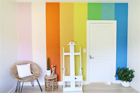 DIY Rainbow Accent Wall - A Beautiful Mess