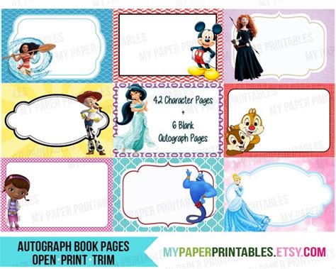 Disney Autograph Book Printable DIY INSTANT DOWNLOAD Disney | Etsy